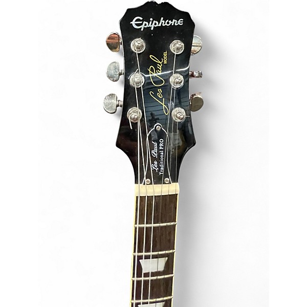 Used 2015 Epiphone Limited Edition Les Paul Traditional Pro Metallic Gold Solid Body Electric Guitar