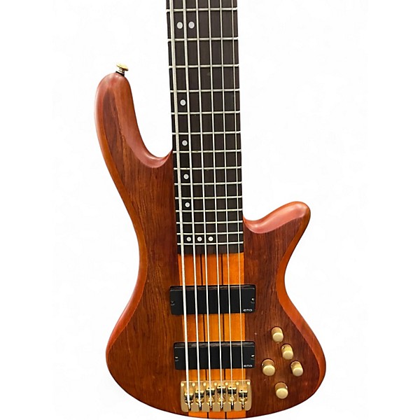 Used Schecter Guitar Research Stiletto Studio 6 String Satin Honey Electric Bass Guitar