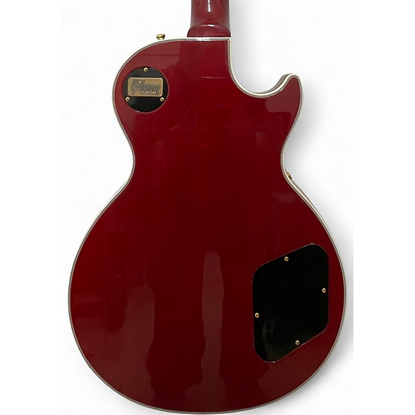 Used Gibson Les Paul Custom Left Handed Trans Crimson Red Electric Guitar