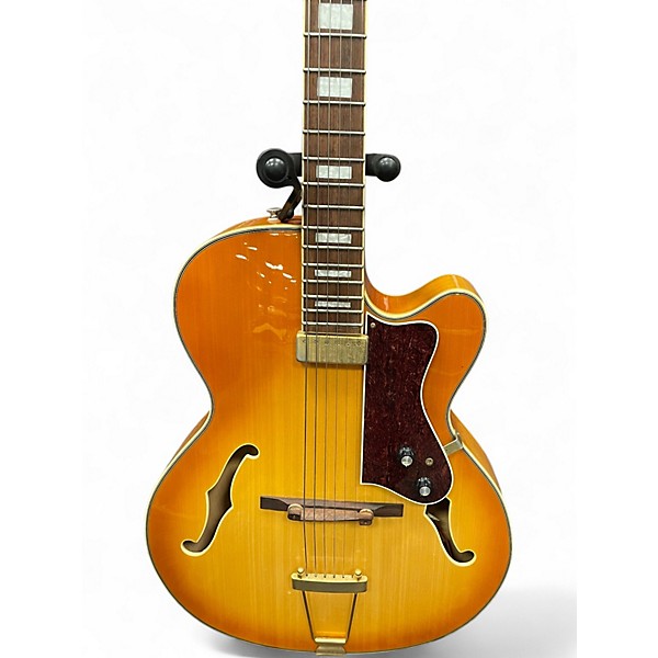 Used Carlo Robelli UAS 920F 2 Tone Sunburst Amber Hollow Body Electric Guitar