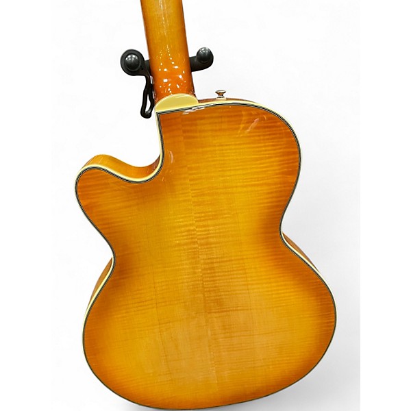 Used Carlo Robelli UAS 920F 2 Tone Sunburst Amber Hollow Body Electric Guitar