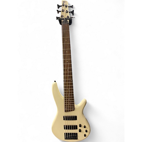 Used Ibanez SR256 6 String Pearl White Electric Bass Guitar