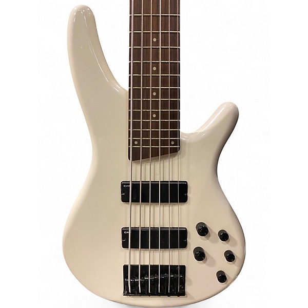 Used Ibanez SR256 6 String Pearl White Electric Bass Guitar