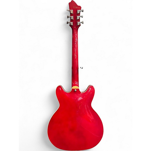 Used Hagstrom Viking Transparent Red Hollow Body Electric Guitar