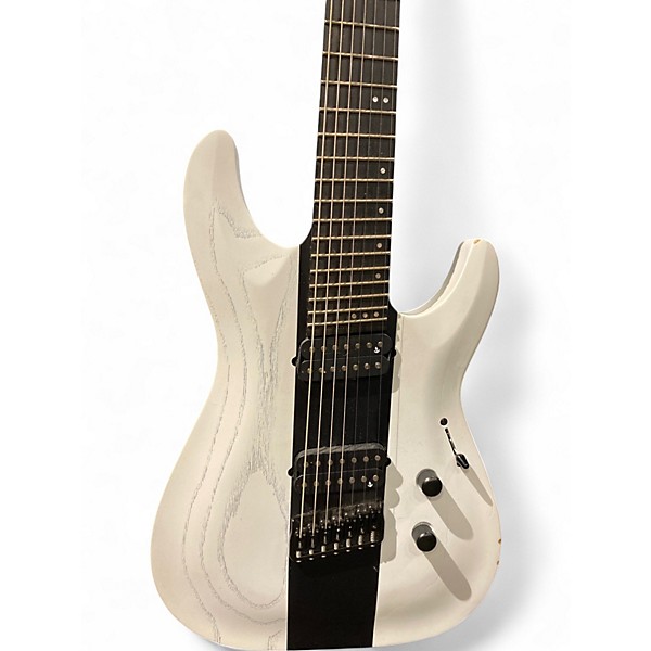 Used Schecter Guitar Research C7 Multi-scale Rob Scallon  Contrasts - White Solid Body Electric Guitar