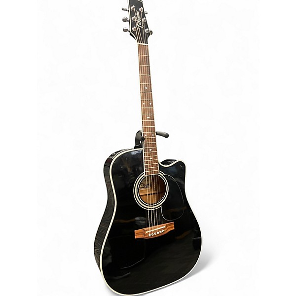 Used Takamine EF341SC Black Acoustic Electric Guitar