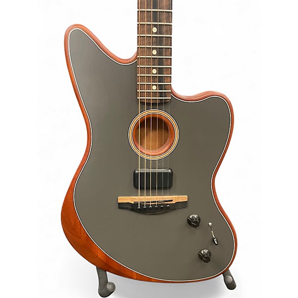 Used Fender American Acoustasonic Jazzmaster Tungsten Acoustic Electric Guitar