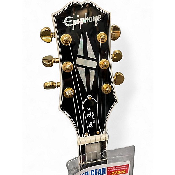 Used Epiphone Les Paul Custom Blackback Alpine White Solid Body Electric Guitar