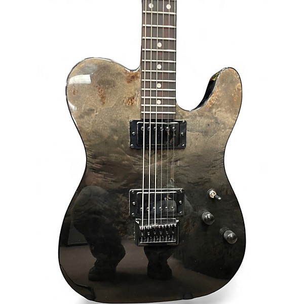 Used Schecter Guitar Research PT STANDARD Black Fade Burst Burl Solid Body Electric Guitar