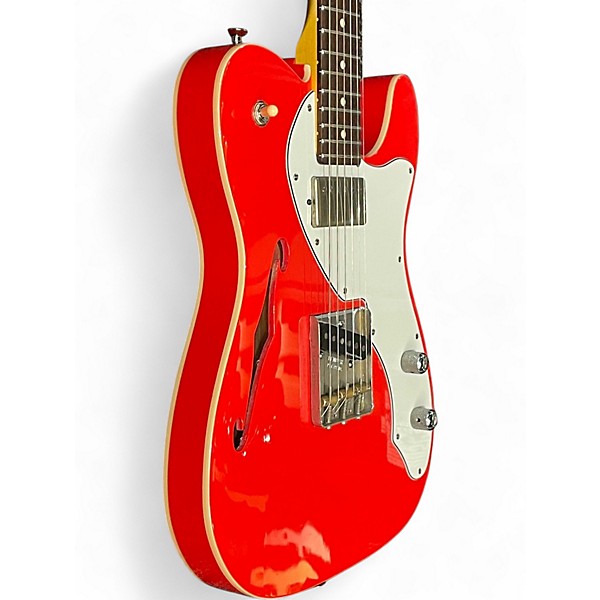 Used Partscaster Thinline HS Custom Fiesta Red Hollow Body Electric Guitar