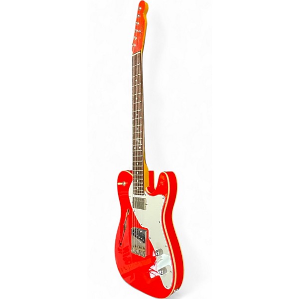 Used Partscaster Thinline HS Custom Fiesta Red Hollow Body Electric Guitar