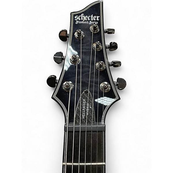 Used Schecter Guitar Research Hellraiser C7 7 String QUILTED GRAY Solid Body Electric Guitar