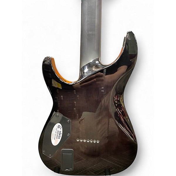 Used Schecter Guitar Research Hellraiser C7 7 String QUILTED GRAY Solid Body Electric Guitar