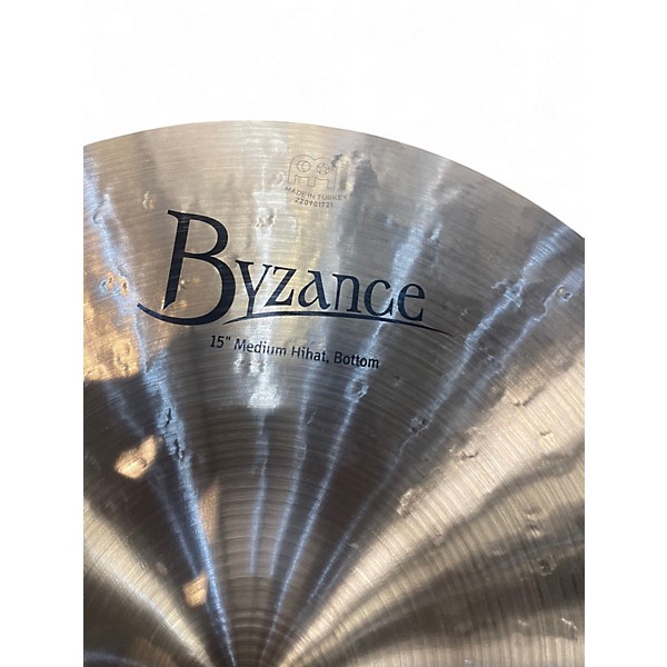 Used MEINL 15in Byzance Medium Hi Hat Bottom Cymbal