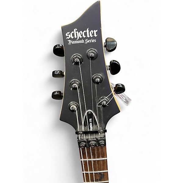 Used Schecter Guitar Research Damien Floyd Rose Black Solid Body Electric Guitar