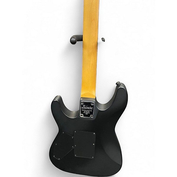 Used Schecter Guitar Research Damien Floyd Rose Black Solid Body Electric Guitar