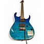 Used Ibanez GRG120QASP Trans Blue Solid Body Electric Guitar thumbnail