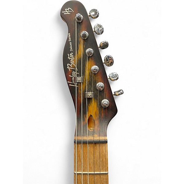 Used Harley Benton T Style Black and Yellow Solid Body Electric Guitar