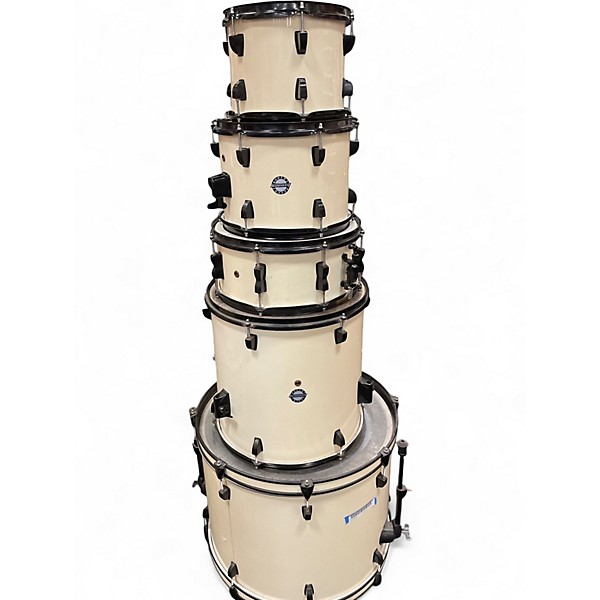 Used Ludwig 5 Piece Accent Antique White Drum Kit