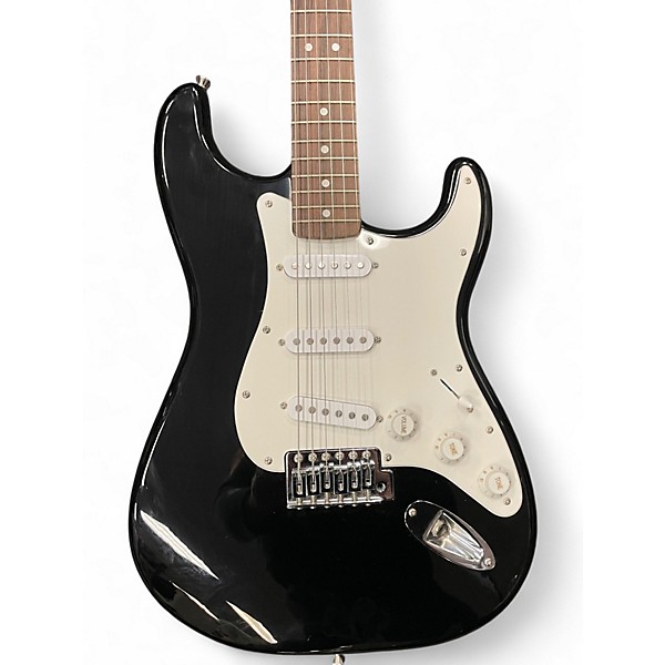 Used Starcaster by Fender Stratocaster Black Solid Body Electric Guitar