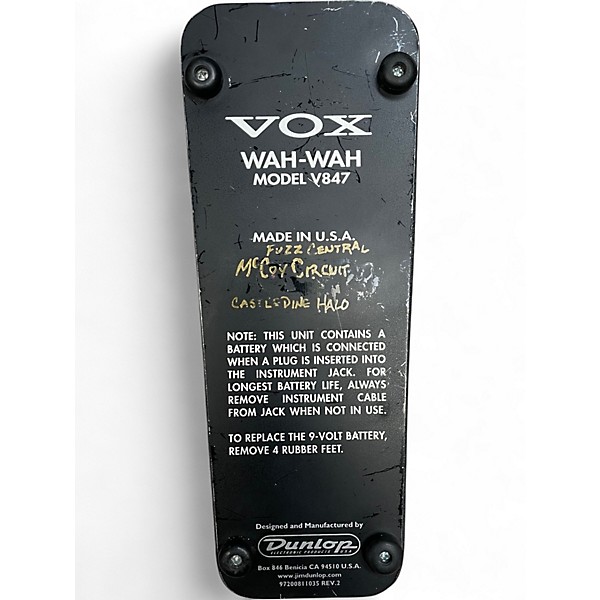 Used VOX V847 Reissue Wah Effect Pedal