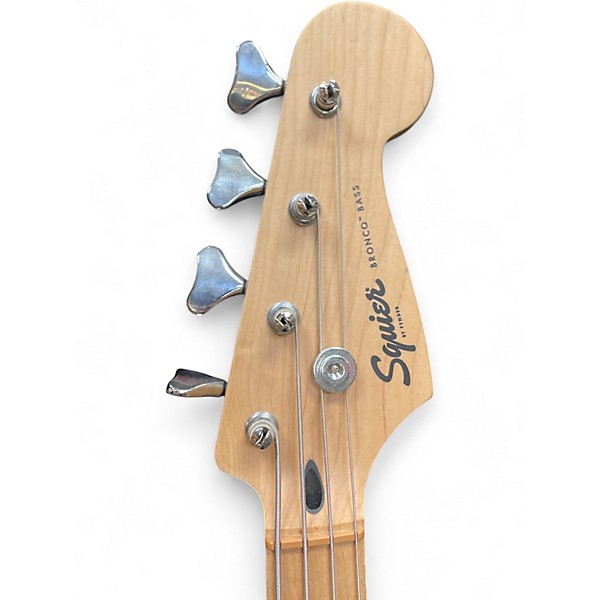 Used Squier Bronco Pink Electric Bass Guitar