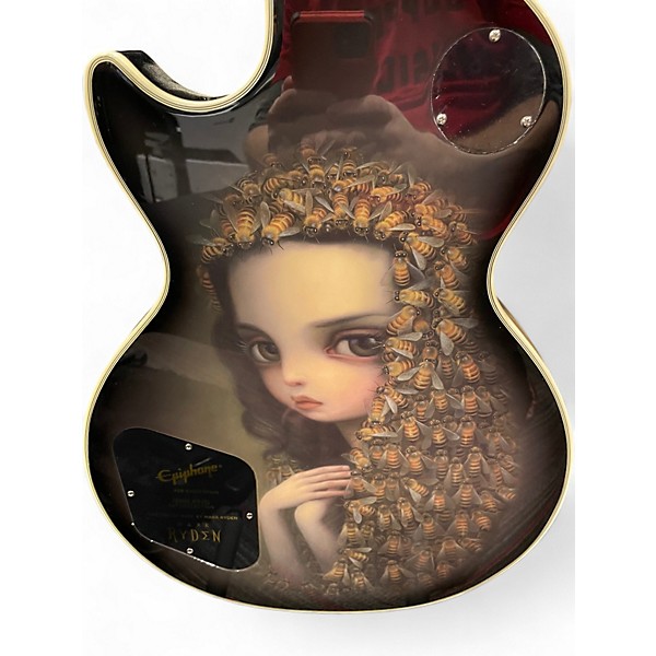 Used Epiphone ADAM JONES LES PAUL Black and Silver Solid Body Electric Guitar