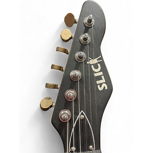 Used Slick SL-54 Black and White Solid Body Electric Guitar