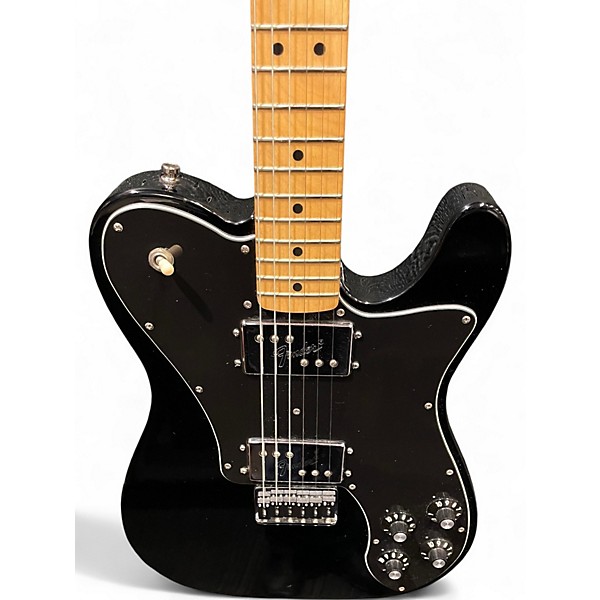 Used Fender 1972 Reissue Telecaster Deluxe Black Solid Body Electric Guitar