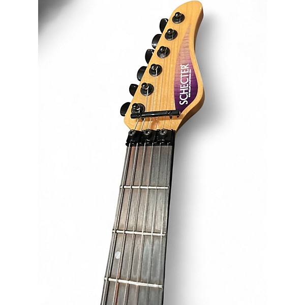 Used 2021 Schecter Guitar Research Sunset Classic II Floyd Rose VIOLET ICE Solid Body Electric Guitar