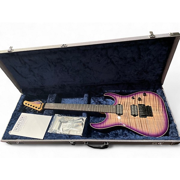 Used 2021 Schecter Guitar Research Sunset Classic II Floyd Rose VIOLET ICE Solid Body Electric Guitar
