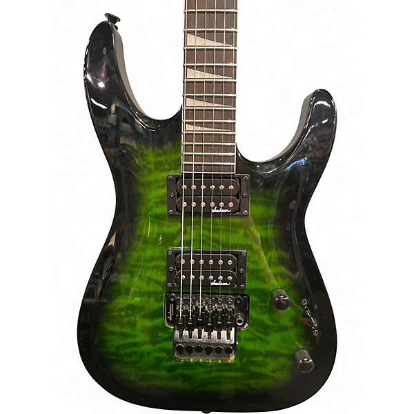 Used Jackson JS32 Dinky Transparent Green Burst Solid Body Electric Guitar