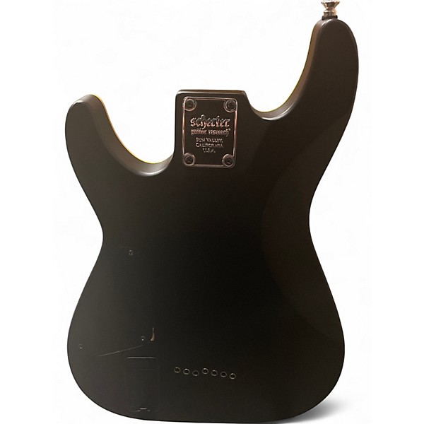 Used Schecter Guitar Research Demon 7 String Black and Yellow Solid Body Electric Guitar