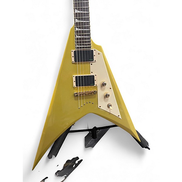 Used ESP LTD V Kirk Hammet Signature Metallic Gold Solid Body Electric Guitar