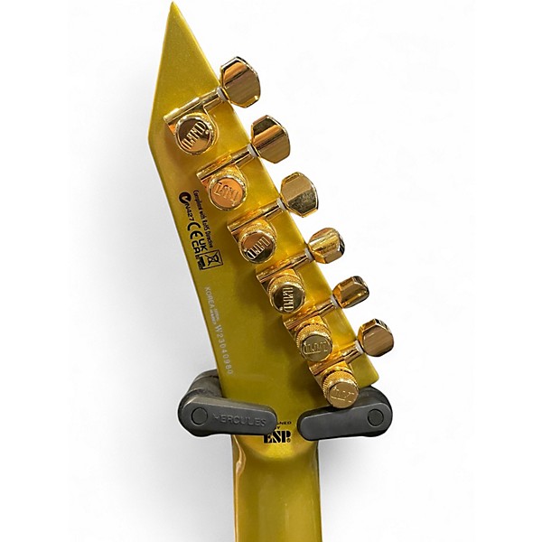 Used ESP LTD V Kirk Hammet Signature Metallic Gold Solid Body Electric Guitar