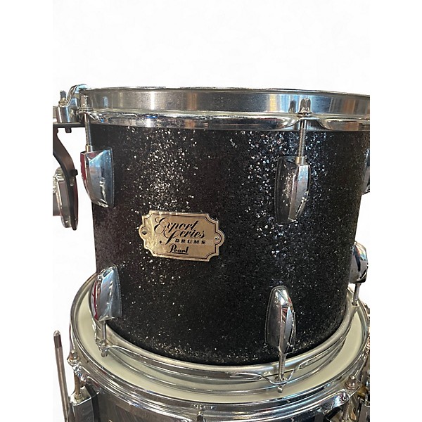 Used Pearl 4 Piece Export BLACK SPARKLE Drum Kit