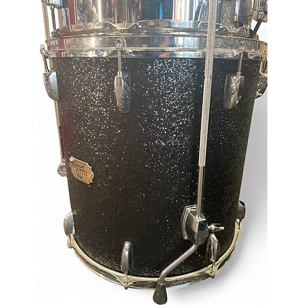 Used Pearl 4 Piece Export BLACK SPARKLE Drum Kit