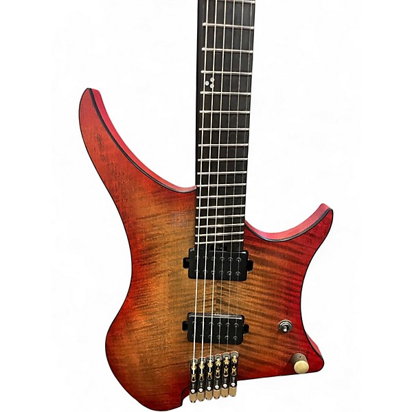 Used Goc Materia Sunset Coral Burst Solid Body Electric Guitar