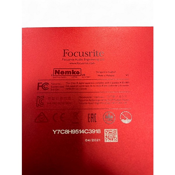 Used Focusrite Scarlett Solo Audio Interface