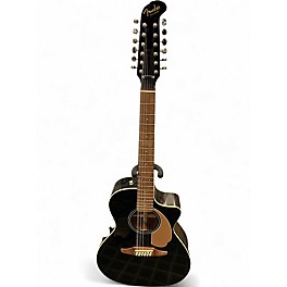 Used Fender Villager SCE Black 12 String Acoustic Electric Guitar