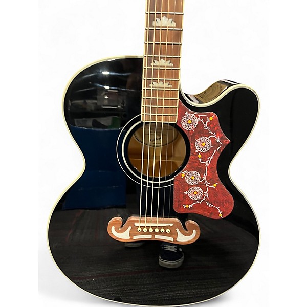 Used Epiphone J-200 EC Studio Ebony Acoustic Electric Guitar
