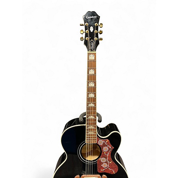 Used Epiphone J-200 EC Studio Ebony Acoustic Electric Guitar