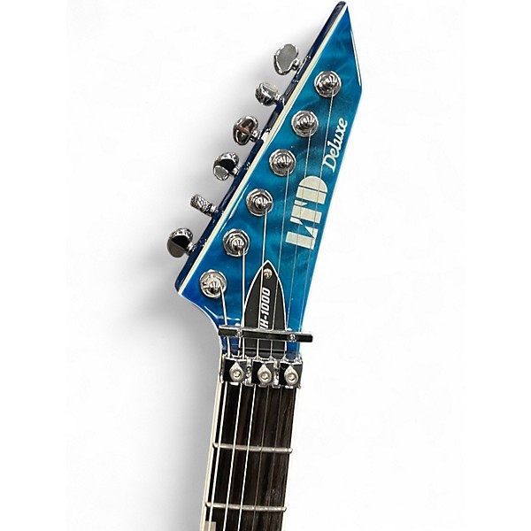 Used ESP LTD MH1000 Deluxe Blue Solid Body Electric Guitar