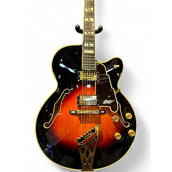 Used 2005 D'Angelico NYL-2DH Tobacco Sunburst Hollow Body Electric Guitar