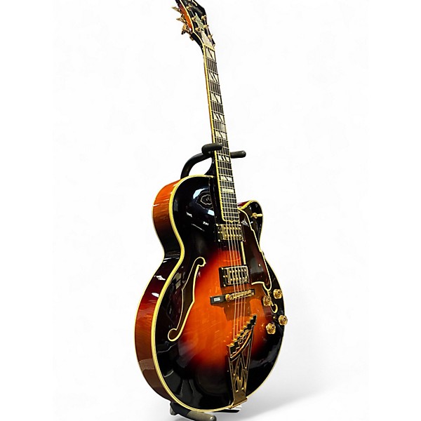 Used 2005 D'Angelico NYL-2DH Tobacco Sunburst Hollow Body Electric Guitar