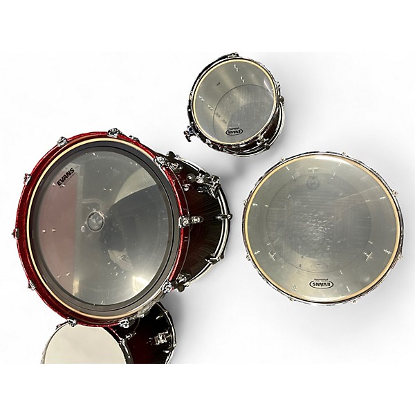 Used Gretsch Drums 6 Piece Renown Red to Black Fade Drum Kit