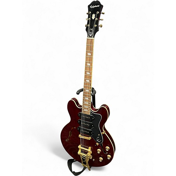 Used Epiphone Riviera P93 Wine Red Hollow Body Electric Guitar