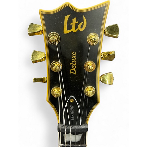 Used ESP EC1000 Black and Gold Solid Body Electric Guitar