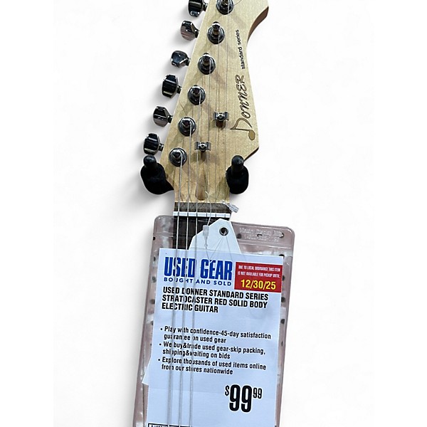 Used Donner Standard Series Stratocaster Red Solid Body Electric Guitar