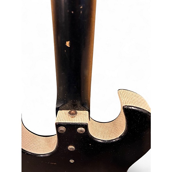 Vintage 1960s Silvertone 1448 Black Sparkle Solid Body Electric Guitar